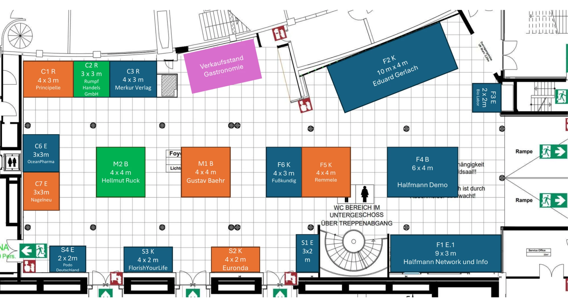 Standplan der Fachmesse beim Symposium für Fußgesundheit 2026